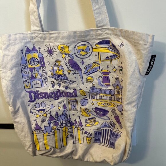 Disneyland Resort Starbucks Canvas Tote Bag 2022 Been There Series Disney RARE - Picture 1 of 4